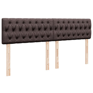 Κρεβάτι Boxspring με Στρώμα Σκούρο Καφέ 200x200 εκ. Υφασμάτινο - Pakobazaar