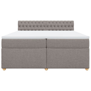 Κρεβάτι Boxspring με Στρώμα Taupe 200x200 εκ. Υφασμάτινο - Pakobazaar
