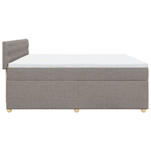 Κρεβάτι Boxspring με Στρώμα Taupe 200x200 εκ. Υφασμάτινο - Pakobazaar