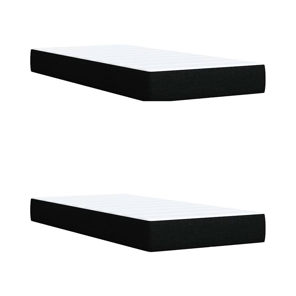 Κρεβάτι Boxspring με Στρώμα Μαύρο 200x200 εκ. Υφασμάτινο - Pakobazaar