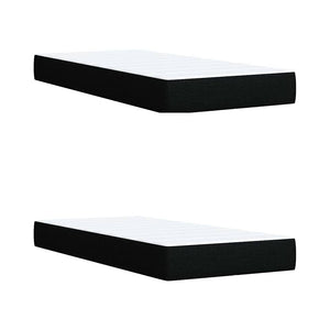 Κρεβάτι Boxspring με Στρώμα Μαύρο 200x200 εκ. Υφασμάτινο - Pakobazaar