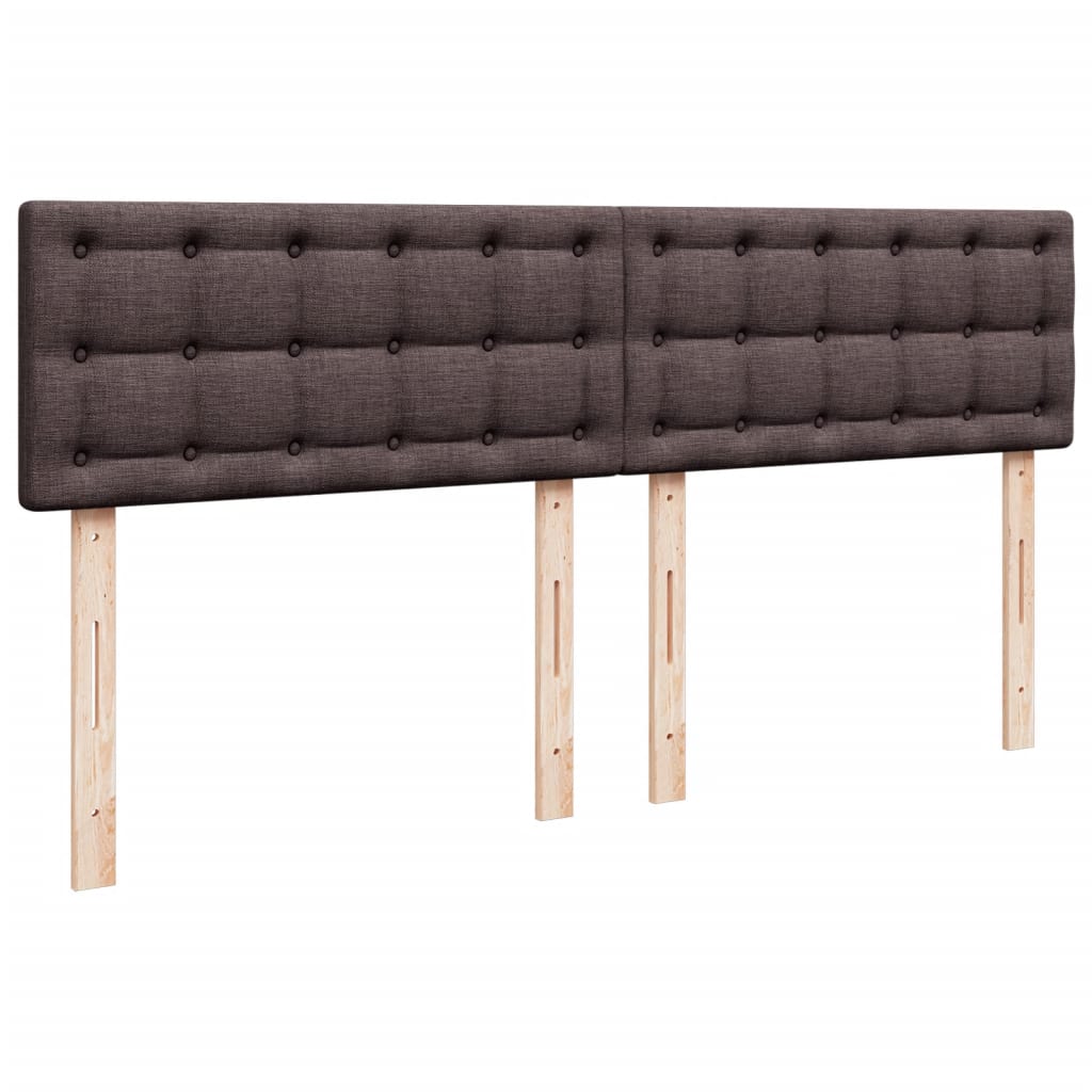 Κρεβάτι Boxspring με Στρώμα Σκούρο Καφέ 200x200 εκ. Υφασμάτινο - Pakobazaar