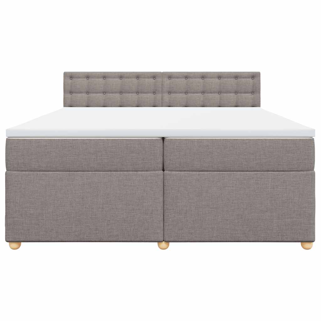 Κρεβάτι Boxspring με Στρώμα Taupe 200x200 εκ. Υφασμάτινο