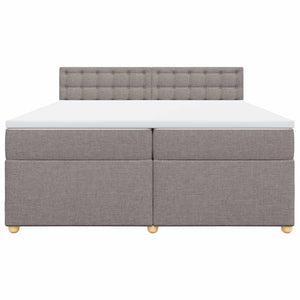 Κρεβάτι Boxspring με Στρώμα Taupe 200x200 εκ. Υφασμάτινο - Pakobazaar