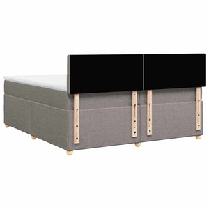 Κρεβάτι Boxspring με Στρώμα Taupe 200x200 εκ. Υφασμάτινο - Pakobazaar