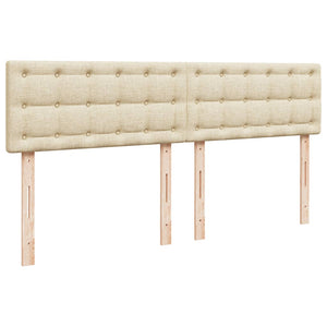 Κρεβάτι Boxspring με Στρώμα Κρεμ 200x200 εκ. Υφασμάτινο - Pakobazaar