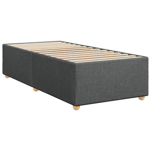 Κρεβάτι Boxspring με Στρώμα Σκούρο Γκρι Single Υφασμάτινα - Pakobazaar