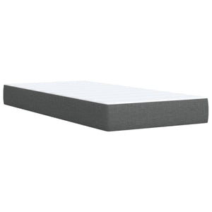 Κρεβάτι Boxspring με Στρώμα Σκούρο Γκρι Single Υφασμάτινα - Pakobazaar
