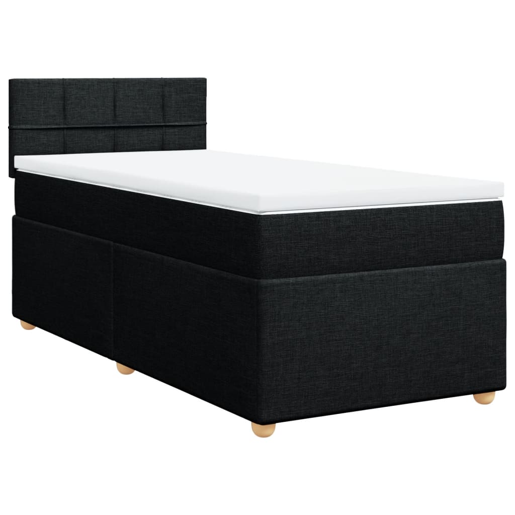 Κρεβάτι Boxspring με Στρώμα Μαύρο Single Υφασμάτινα - Pakobazaar