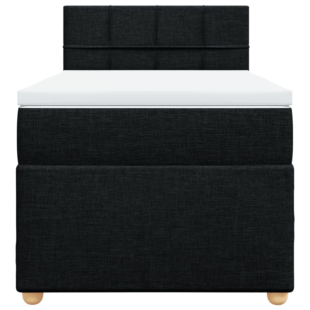 Κρεβάτι Boxspring με Στρώμα Μαύρο Single Υφασμάτινα - Pakobazaar