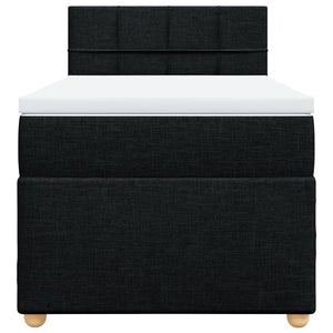 Κρεβάτι Boxspring με Στρώμα Μαύρο Single Υφασμάτινα - Pakobazaar