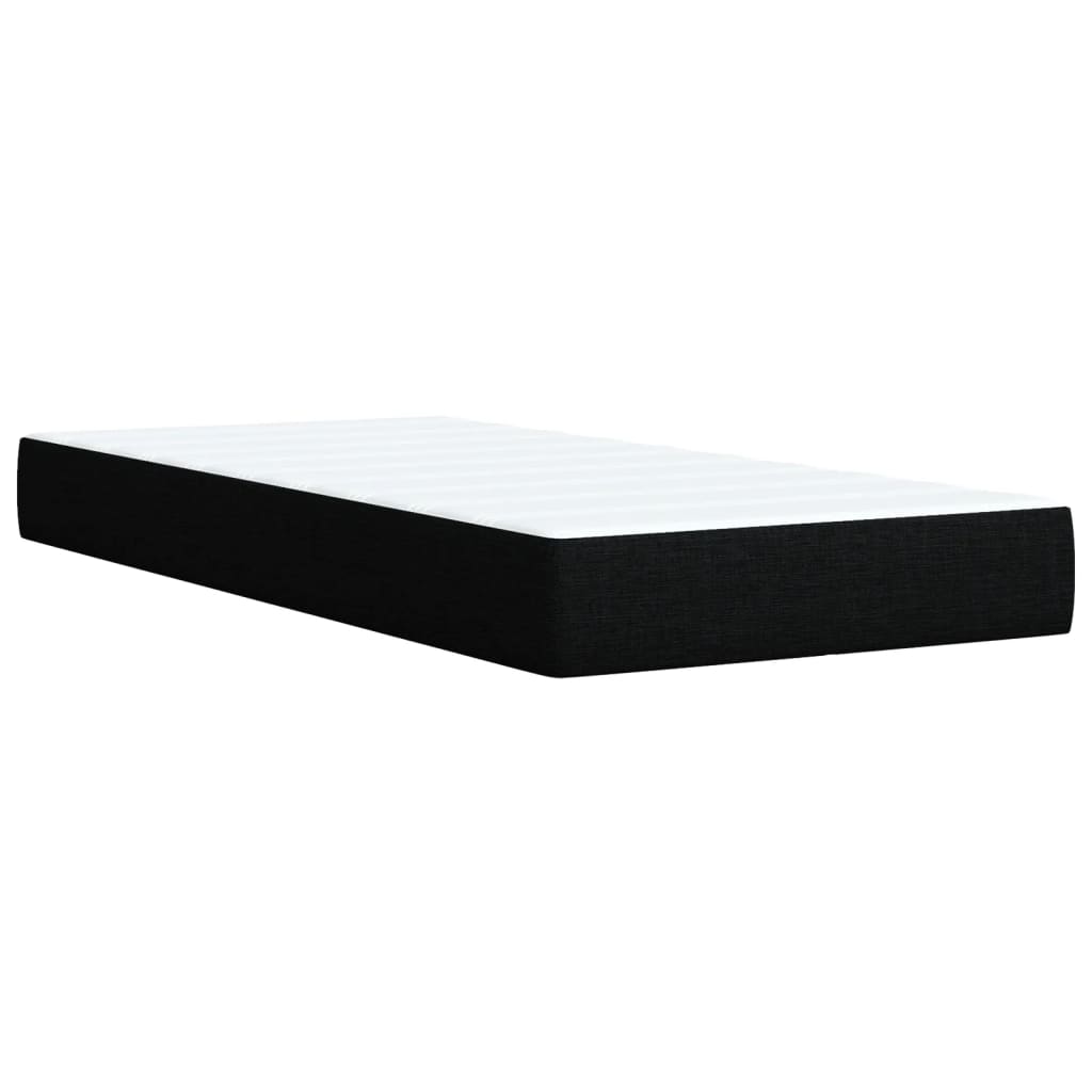 Κρεβάτι Boxspring με Στρώμα Μαύρο Single Υφασμάτινα - Pakobazaar