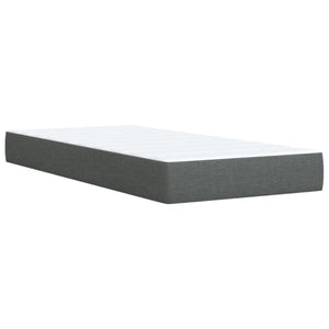 Κρεβάτι Boxspring με Στρώμα Σκούρο Γκρι Single Υφασμάτινα - Pakobazaar