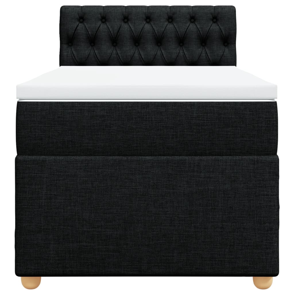 Κρεβάτι Boxspring με Στρώμα Μαύρο Single Υφασμάτινα - Pakobazaar