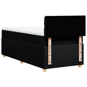 Κρεβάτι Boxspring με Στρώμα Μαύρο Single Υφασμάτινα - Pakobazaar