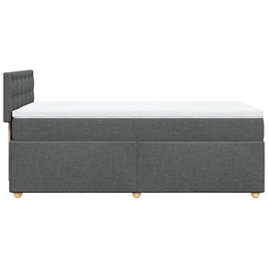 Κρεβάτι Boxspring με Στρώμα Σκούρο Γκρι Single Υφασμάτινα - Pakobazaar