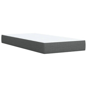 Κρεβάτι Boxspring με Στρώμα Σκούρο Γκρι Single Υφασμάτινα - Pakobazaar