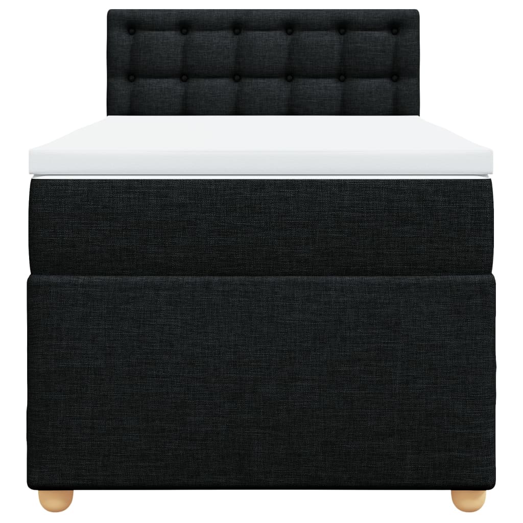 Κρεβάτι Boxspring με Στρώμα Μαύρο Single Υφασμάτινα - Pakobazaar