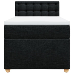 Κρεβάτι Boxspring με Στρώμα Μαύρο Single Υφασμάτινα - Pakobazaar