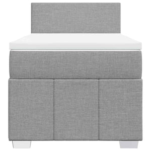 Κρεβάτι Boxspring με Στρώμα Ανοιχτό Γκρι 80x200 εκ. Υφασμάτινο - Pakobazaar