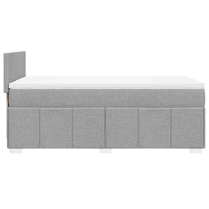 Κρεβάτι Boxspring με Στρώμα Ανοιχτό Γκρι 80x200 εκ. Υφασμάτινο - Pakobazaar