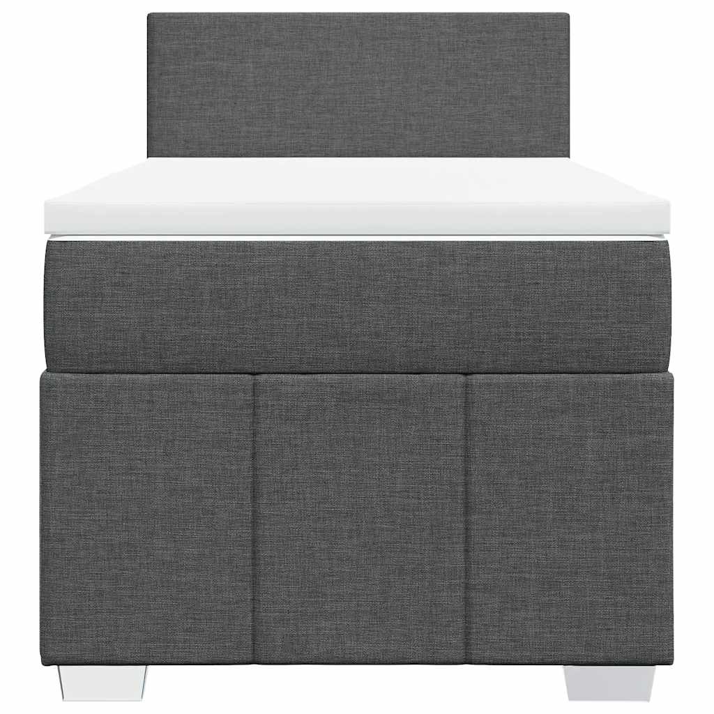 Κρεβάτι Boxspring με Στρώμα Σκούρο Γκρι 80x200 εκ. Υφασμάτινο