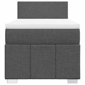 Κρεβάτι Boxspring με Στρώμα Σκούρο Γκρι 80x200 εκ. Υφασμάτινο - Pakobazaar