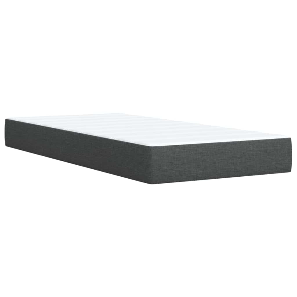Κρεβάτι Boxspring με Στρώμα Σκούρο Γκρι 80x200 εκ. Υφασμάτινο