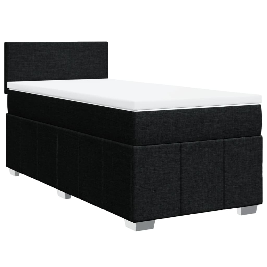 Κρεβάτι Boxspring με Στρώμα Μαύρο 80 x 200 εκ. Υφασμάτινο - Pakobazaar