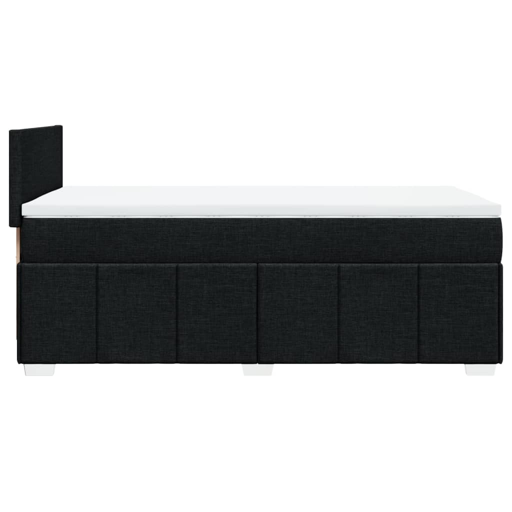 Κρεβάτι Boxspring με Στρώμα Μαύρο 80 x 200 εκ. Υφασμάτινο - Pakobazaar