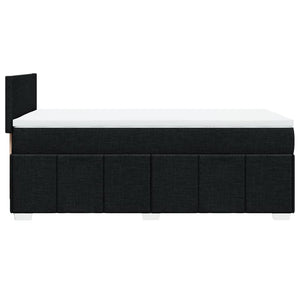 Κρεβάτι Boxspring με Στρώμα Μαύρο 80 x 200 εκ. Υφασμάτινο - Pakobazaar