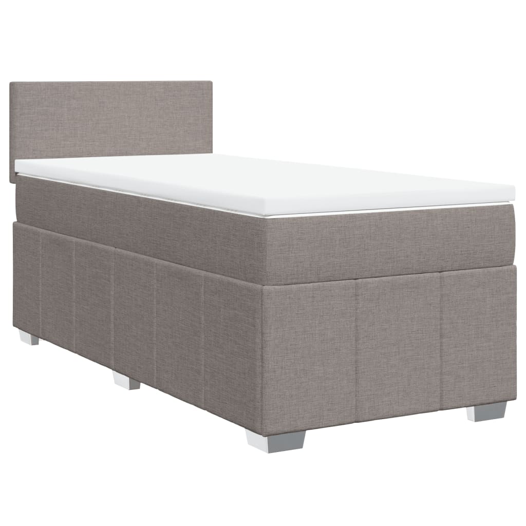 Κρεβάτι Boxspring με Στρώμα Taupe 80x200 εκ. Υφασμάτινο