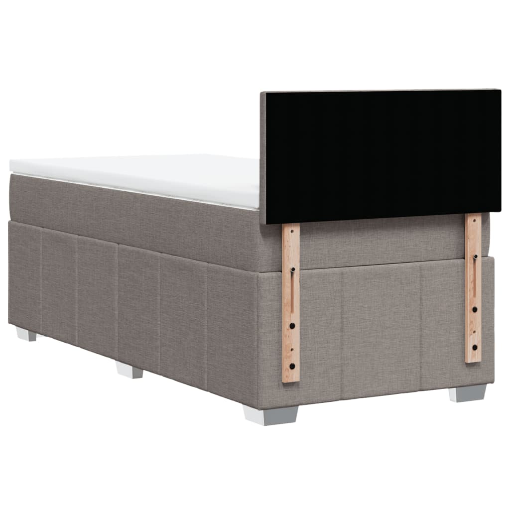 Κρεβάτι Boxspring με Στρώμα Taupe 80x200 εκ. Υφασμάτινο