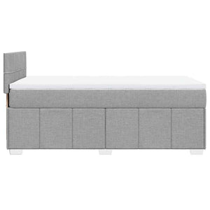 Κρεβάτι Boxspring με Στρώμα Ανοιχτό Γκρι 80x200 εκ. Υφασμάτινο - Pakobazaar