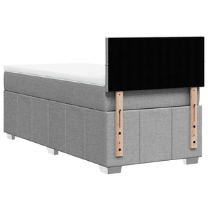 Κρεβάτι Boxspring με Στρώμα Ανοιχτό Γκρι 80x200 εκ. Υφασμάτινο - Pakobazaar