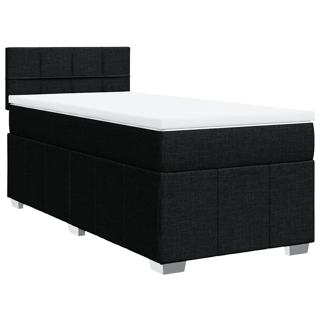 Κρεβάτι Boxspring με Στρώμα Μαύρο 80 x 200 εκ. Υφασμάτινο - Pakobazaar
