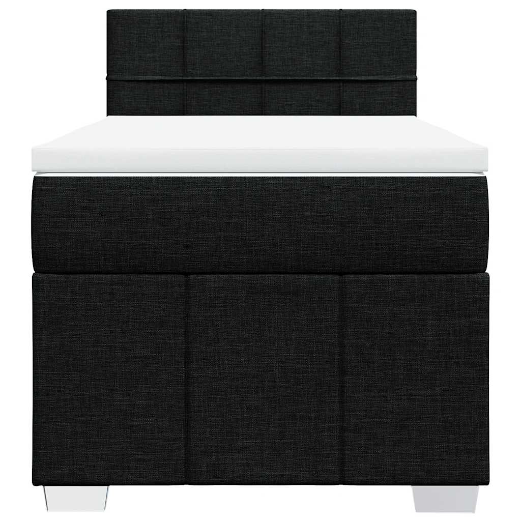Κρεβάτι Boxspring με Στρώμα Μαύρο 80 x 200 εκ. Υφασμάτινο - Pakobazaar