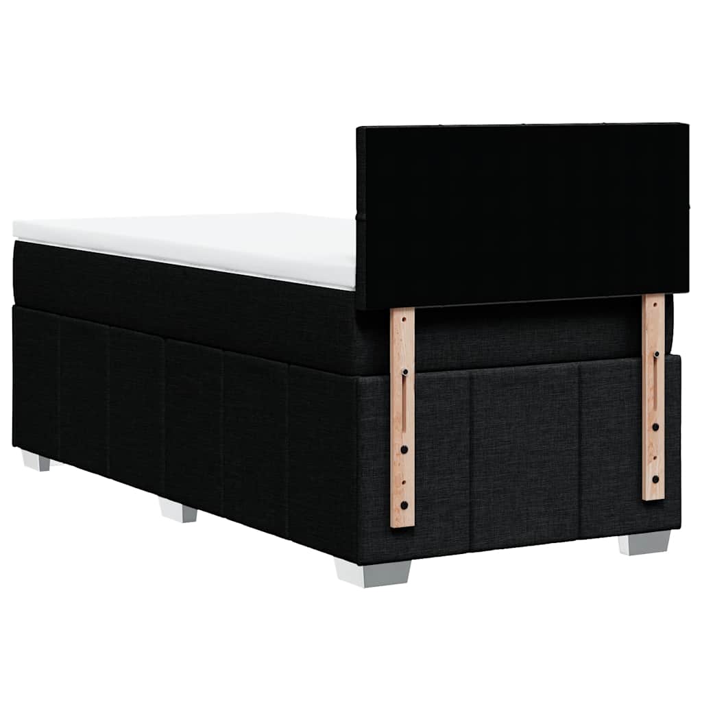 Κρεβάτι Boxspring με Στρώμα Μαύρο 80 x 200 εκ. Υφασμάτινο - Pakobazaar
