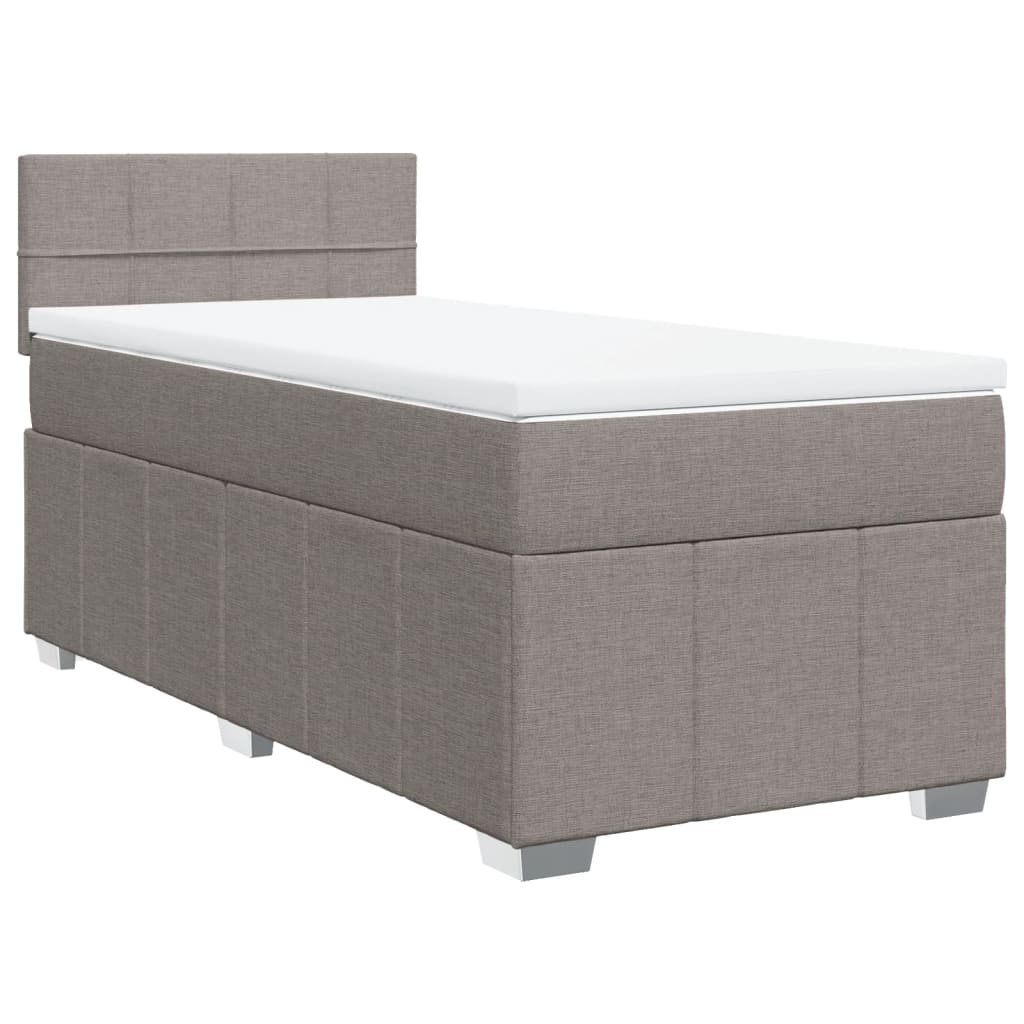 Κρεβάτι Boxspring με Στρώμα Taupe 80x200 εκ. Υφασμάτινο - Pakobazaar