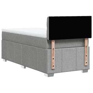 Κρεβάτι Boxspring με Στρώμα Ανοιχτό Γκρι 80x200 εκ. Υφασμάτινο - Pakobazaar