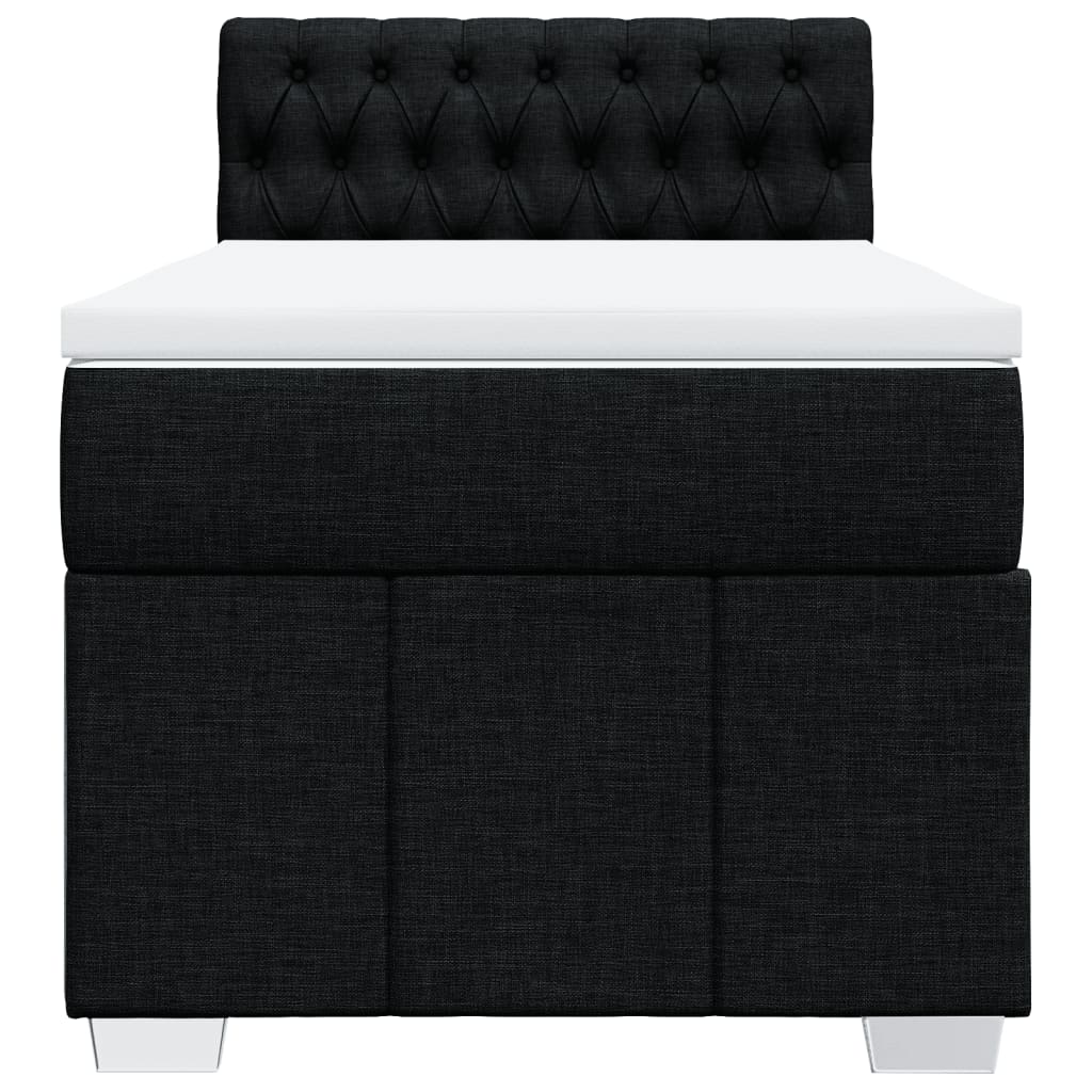 Κρεβάτι Boxspring με Στρώμα Μαύρο 80 x 200 εκ. Υφασμάτινο - Pakobazaar