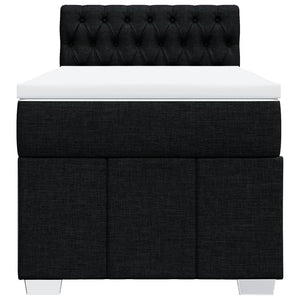 Κρεβάτι Boxspring με Στρώμα Μαύρο 80 x 200 εκ. Υφασμάτινο - Pakobazaar