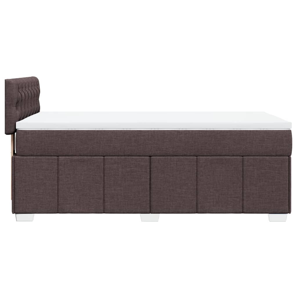 Κρεβάτι Boxspring με Στρώμα Σκούρο Καφέ 80x200 εκ. Υφασμάτινο