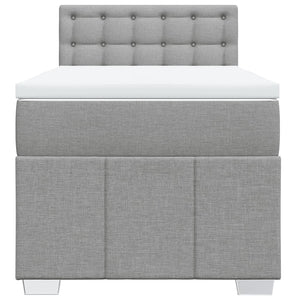 Κρεβάτι Boxspring με Στρώμα Ανοιχτό Γκρι 80x200 εκ. Υφασμάτινο - Pakobazaar