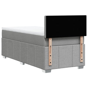 Κρεβάτι Boxspring με Στρώμα Ανοιχτό Γκρι 80x200 εκ. Υφασμάτινο - Pakobazaar