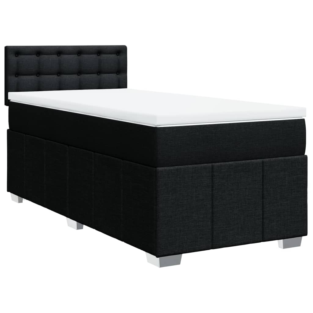 Κρεβάτι Boxspring με Στρώμα Μαύρο 80 x 200 εκ. Υφασμάτινο - Pakobazaar