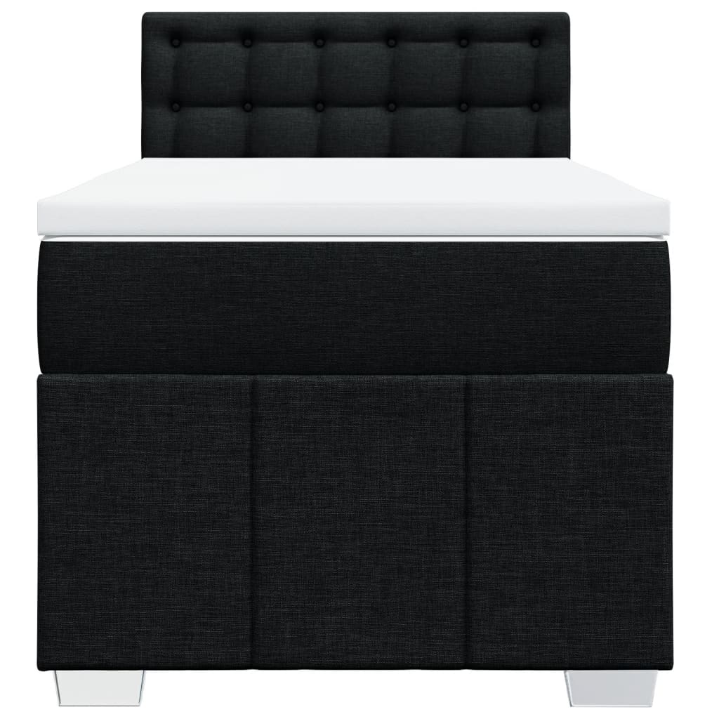 Κρεβάτι Boxspring με Στρώμα Μαύρο 80 x 200 εκ. Υφασμάτινο - Pakobazaar