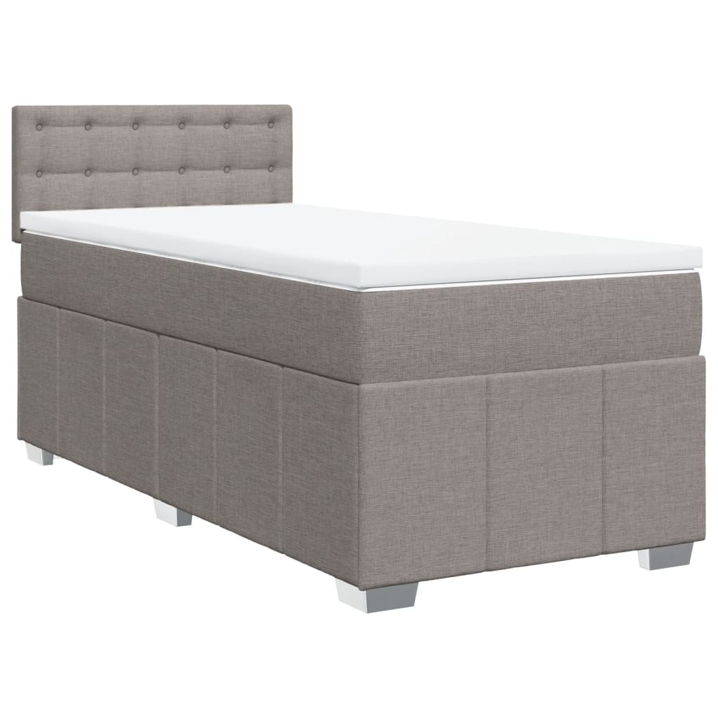 Κρεβάτι Boxspring με Στρώμα Taupe 80x200 εκ. Υφασμάτινο