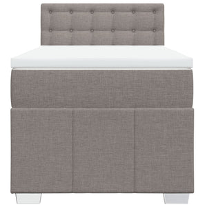 Κρεβάτι Boxspring με Στρώμα Taupe 80x200 εκ. Υφασμάτινο