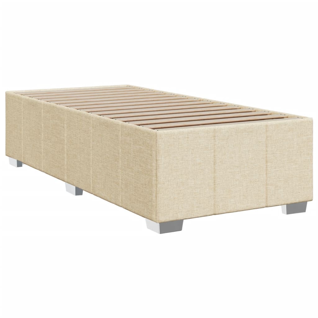 Κρεβάτι Boxspring με Στρώμα Κρεμ 80 x 200 εκ. Υφασμάτινο - Pakobazaar